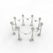 a group of figures built a circle