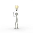 figure with electric bulb