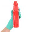 red bottle in hand