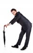 Business man with an umbrella