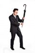 Business man with an umbrella