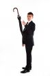 Business man with an umbrella