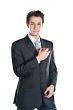 Business man with a red apple