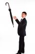 Business man with an umbrella