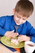 child with cake