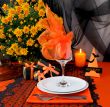 Festive table with gifts for Halloween