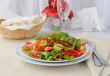Vegetable salad with grilled cheese