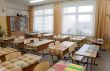 Classroom before the lesson, desks are covered with oilcloth