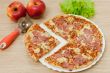 Appetizing pizza with ham