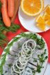 Appetizing herring with onions and oranges