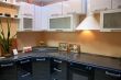 Interior of modern kitchen in a beautiful black and white