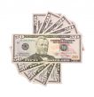 fan, dollars isolated on white
