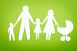 Closeup of paper family on white background