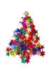 Christmas tree composed of colored stars.