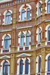 Beautiful rows of windows on an old building in Helsinki  