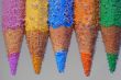 five colored pencil with bubbles
