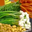  Selection of summer seasonal organic vegetables 