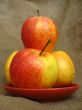 apples on the brown background