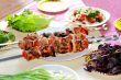 Fried meat, tomato and onion