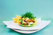 Salad of mussels with corn and peas