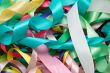 Multi-colored satin ribbons