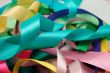 Multi-colored satin ribbons