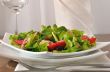 Salad with tuna, vegetables and mint close up