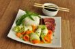 Veal meat with the blood with rice and vegetables