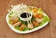 Chicken fillet with rice noodles and vegetables