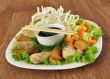Chicken fillet with rice noodles and vegetables