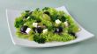 Salad of lettuce with cheese and grapes