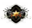 sheriff star with guns ornate frame