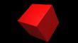 3D Red Cube Textured Tlited