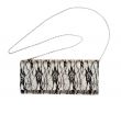 gray female clutch and chain