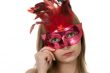 girl in the red masquerade mask
