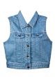 blue denim vest
