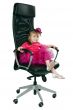 little girl in an office chair black