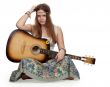 hippie girl with a guitar