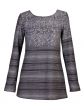 gray striped women`s dress