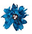 blue fabric flower with crystals