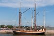 wooden sailing vessel in the port