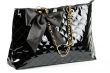 black glossy women`s handbag