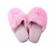 pair of pink fluffy slipper