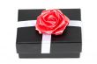 black gift box with bow