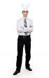 businessman with rabbit ears
