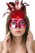 girl in the red masquerade mask