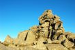 Huge rocks against blue sky