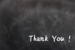 Thank you written on a blackboard