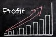 Charts of profit written with chalk on a blackboard