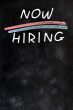 Now hiring - blank advertising on a blackboard 